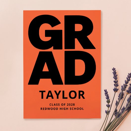 Carte Postale Elegant Script Simple Grad Graduation Announcement