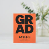 Carte Postale Elegant Script Simple Grad Graduation Announcement (Debout devant)