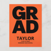 Carte Postale Elegant Script Simple Grad Graduation Announcement (Devant)