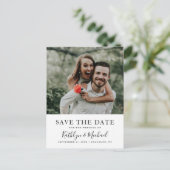 Carte Postale Élégant Script Simple Photo Wedding Enregistrer La (Debout devant)