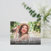 Carte Postale Elegant Script Thank You Photo Graduation (Debout devant)