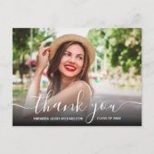 Carte Postale Elegant Script Thank You Photo Graduation (Devant)