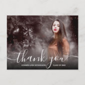 Carte Postale Elegant Script Thank You Photo Graduation (Devant)