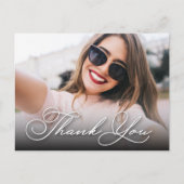Carte Postale Elegant Script Thank You Photo Graduation (Devant)