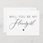 Carte Postale élégant script tu seras ma fleuriste (Devant / Derrière)