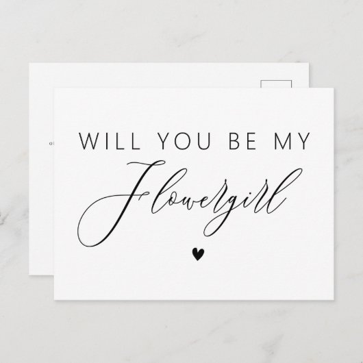 Carte Postale élégant script tu seras ma fleuriste (Devant / Derrière)