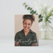 Carte Postale Élégant script un diplôme photo merci (Debout devant)