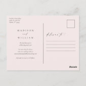 Carte Postale Élégant Simple Blush Enregistrer La Date (Dos)