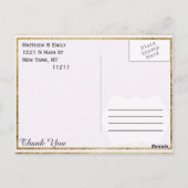 Carte Postale Elégant Simple Faux Gold Outline et blanc (Dos)