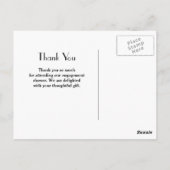 Carte Postale Elégant Simple Jaune Avec Merci Monogramme Or (Dos)