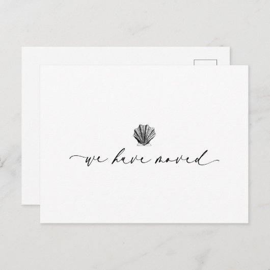 Carte Postale Élégant Simple Nous Avons Déplacé Script manuscrit (Devant / Derrière)
