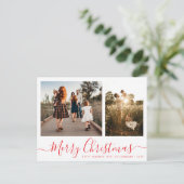 Carte Postale Elegant Simple Script Family Photo Christmas (Debout devant)