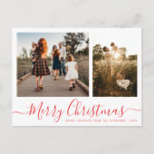 Carte Postale Elegant Simple Script Family Photo Christmas (Devant)