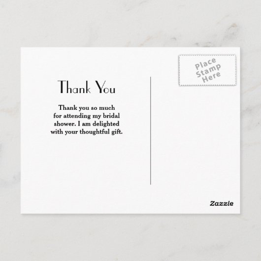 Carte Postale Élégant Simple Violet Avec Merci Monogramme Or (Dos)