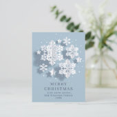 Carte Postale Élégant Snowflake Noël Salutation vacances (Debout devant)