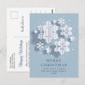 Carte Postale Élégant Snowflake Noël Salutation vacances (Devant / Derrière)