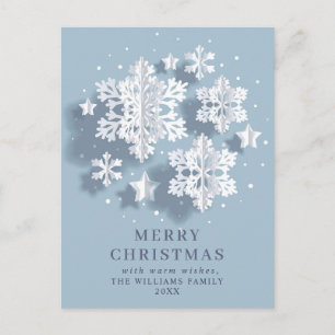 Carte Postale Élégant Snowflake Noël Salutation vacances