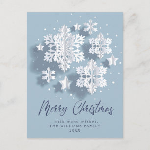 Carte Postale Élégant Snowflake Noël Salutation vacances