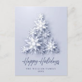 Carte Postale Élégant Snowflakes Christmas Tree Holiday Card (Devant)