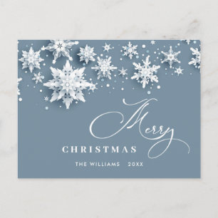 Carte Postale Élégant Snowflakes moderne Noël