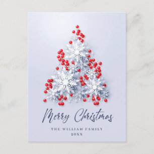 Carte Postale Élégant Snowflakes Noël Salutation vacances