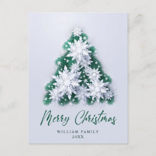 Carte Postale Élégant Snowflakes Noël Salutation vacances