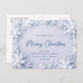Carte Postale Élégant Snowflakes Noël voeux de Noël (Devant / Derrière)