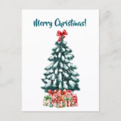 Carte Postale Elegant Snowy Christmas Tree Postcard (Devant)