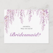 Carte Postale Elegant Soft Blush Lavender Wedding Bridesmaid  (Devant)
