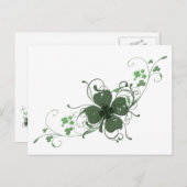 Carte Postale Elégant St. Patrick's Day Shamrock Design Art (Devant / Derrière)