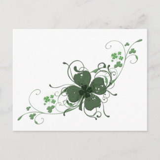 Carte Postale Elégant St. Patrick's Day Shamrock Design Art