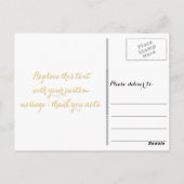 Carte Postale Élégant Style Faux Or Écriture Blanche Merci (Dos)