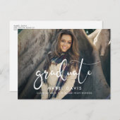 Carte Postale Élégant style Photo graduation (Devant / Derrière)