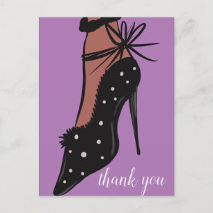 Carte Postale Elegant Talon Beauté Fashionista Blogger Purple