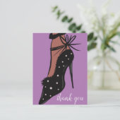 Carte Postale Elegant Talon Beauté Fashionista Blogger Purple (Debout devant)