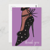 Carte Postale Elegant Talon Beauté Fashionista Blogger Purple (Devant / Derrière)