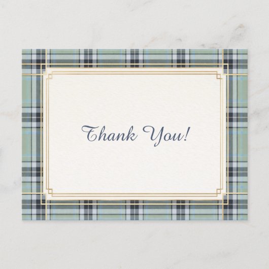 Carte Postale Elegant Tartan Frame Thank You  (Devant)