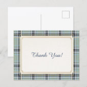 Carte Postale Elegant Tartan Frame Thank You  (Devant / Derrière)