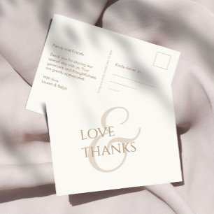 Carte Postale Élégant Taupe et Merci non photo ivoire