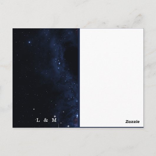 Carte Postale Elégant thème spatial Astronomie Lune Mariage Invi (Dos)