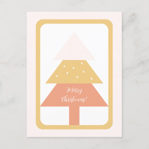 Carte Postale Elégant ton rose terre Joyeux sapin de Noël