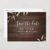 Carte Postale Elégant vert bois comté rustique enregistrer la da (Devant / Derrière)