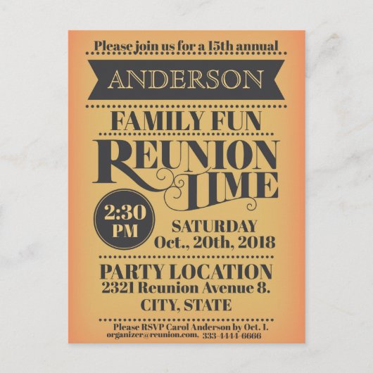 Carte Postale Elegant vintage style family reunion design (Devant)