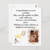 Carte Postale Elegant Wedding Congratulations Card | Romantic Fl (Devant / Derrière)