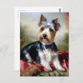 Carte Postale Elégant Yorkshire Terrier Beauté (Devant / Derrière)