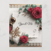 Carte Postale Elegant “You & Me” Gold Cursive Flat Greeting Card (Devant)