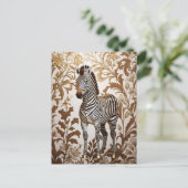 Carte Postale Elegant Zebra William Morris inspired  (Debout devant)