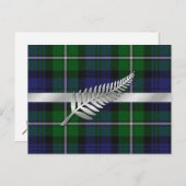 Carte postale élégante à carreaux pour annoncer la (Devant / Derrière)