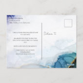 Carte postale élégante à l'aquarelle dorée avec te (Dos)