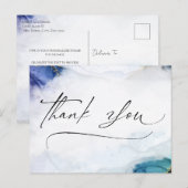 Carte postale élégante à l'aquarelle en or avec te (Devant / Derrière)